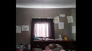 Chubby redhead masturbating