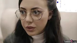 Nerdy teen with glasses gets exploited at the end of one's tether social worker