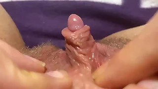 Big clit orgasm closeup